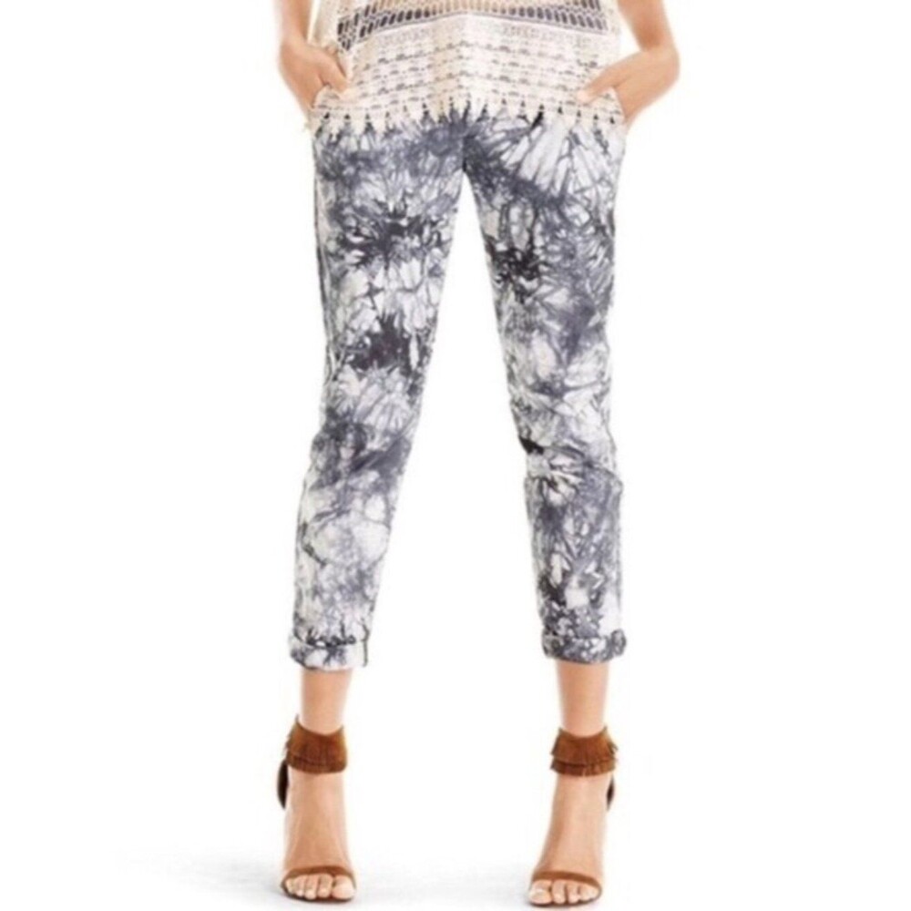 Cabi Gray Marble Print Pull On Pants Joggers with Front Pockets 5075 Medium